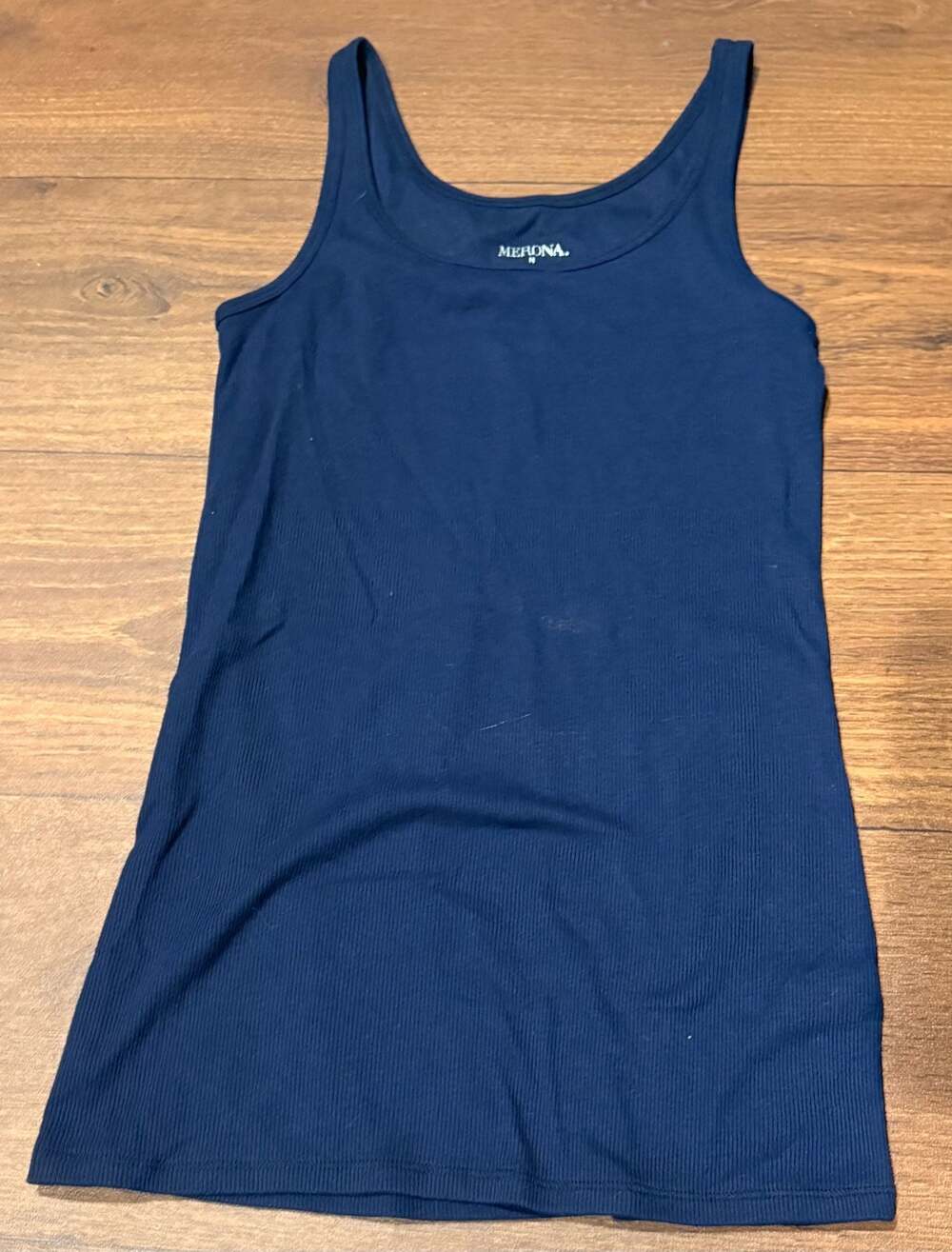 Merona Women's Blue Ribbed Tank Top Size M